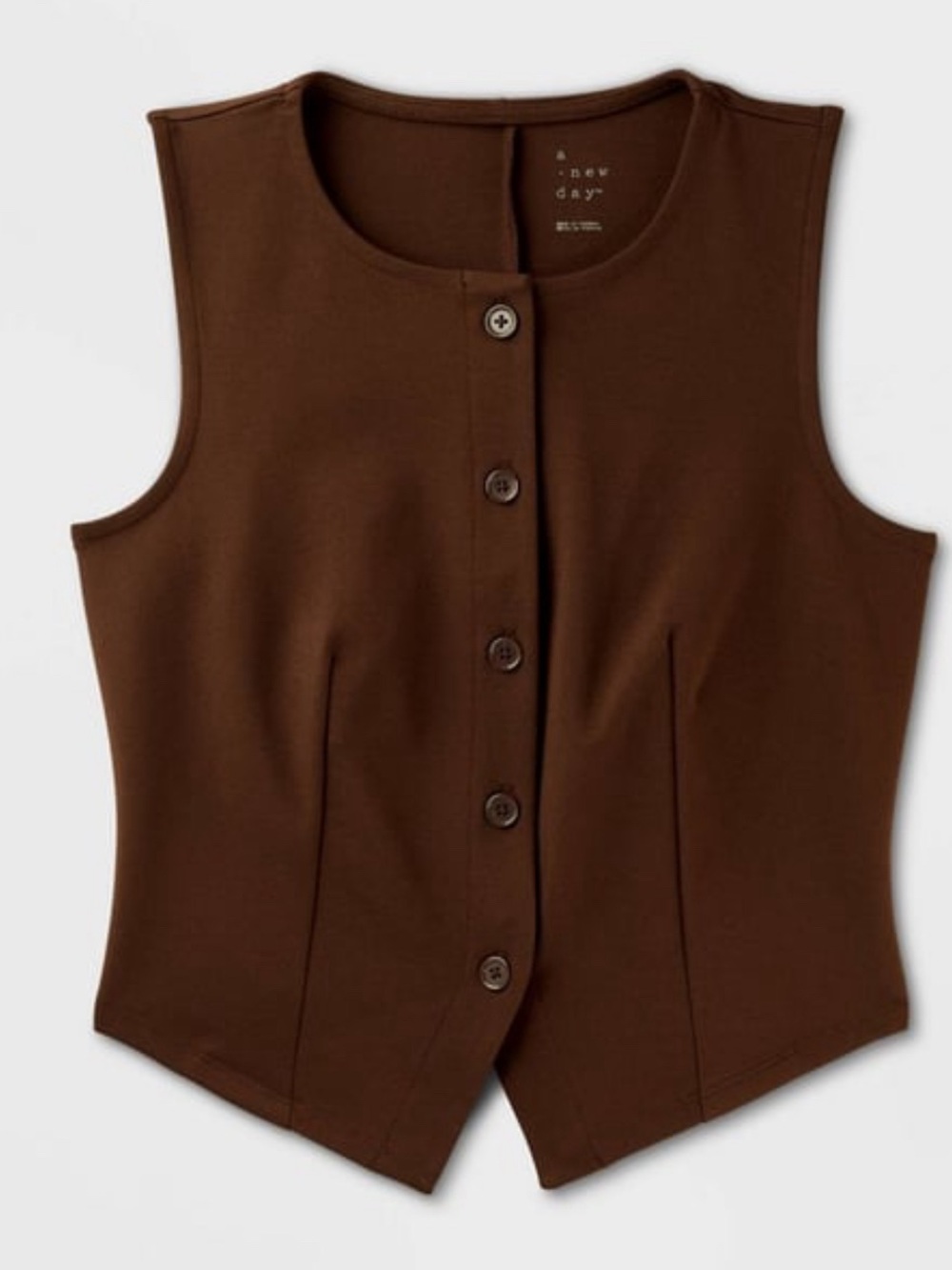 A New Day Women's Brown Ponte Vest